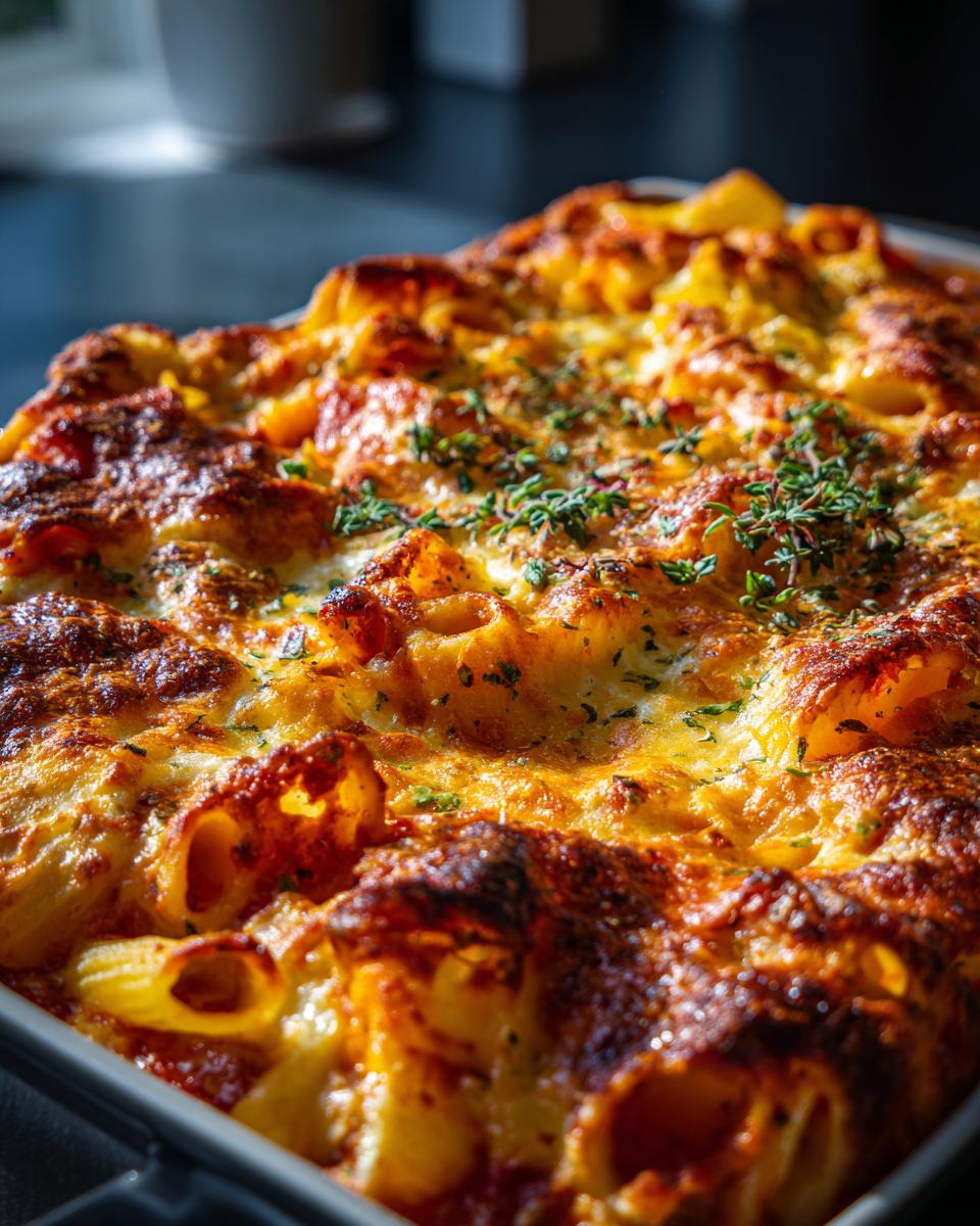 Delicious Holiday Baked Rigatoni with Mozzarella