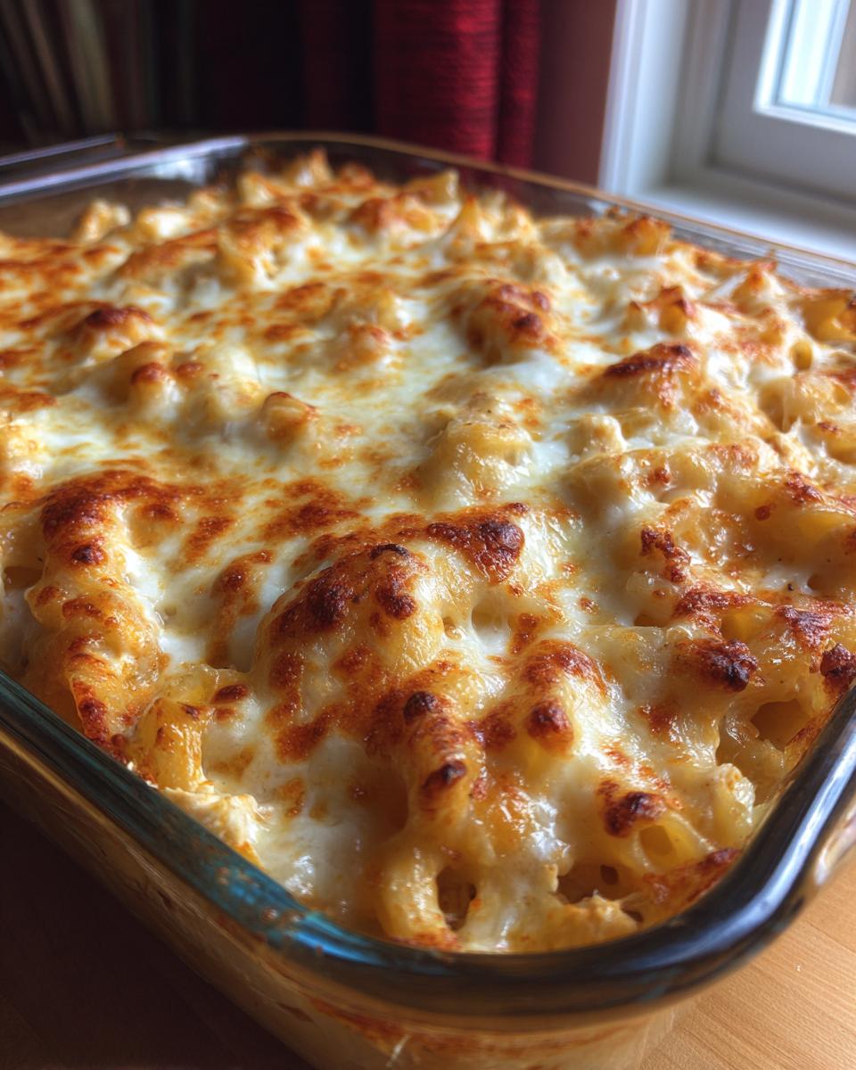 Amazing Leftover Turkey Alfredo Pasta Bake