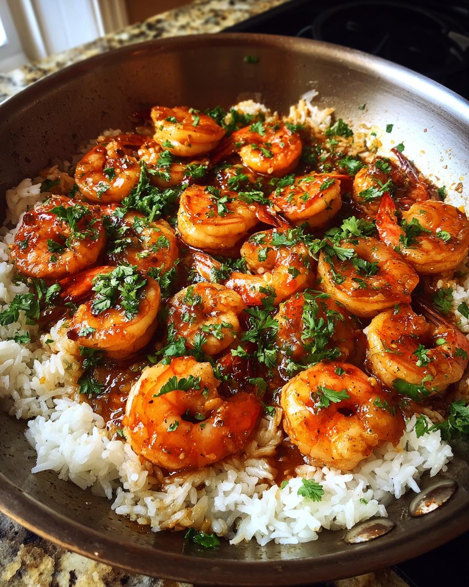 One-Pan Honey Garlic Shrimp &amp; Rice: 1 Amazing Dinner