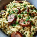 One-Pot Garlic Butter Sausage and Orzo Delight