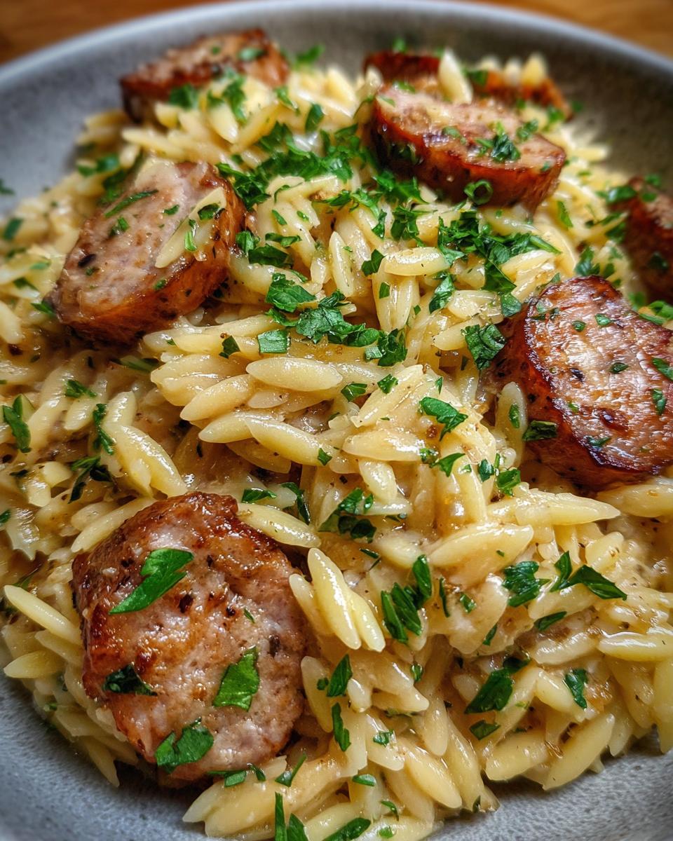 One-Pot Garlic Butter Sausage and Orzo Delight 6 One-Pot Garlic Butter Sausage and Orzo Delight - detail 2