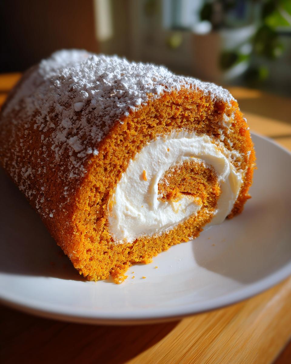 Glorious Pumpkin Roll Cake: 1 Cozy Fall Bite 6 Pumpkin Roll Cake - detail 2