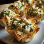 Spinach & artichoke wonton cups