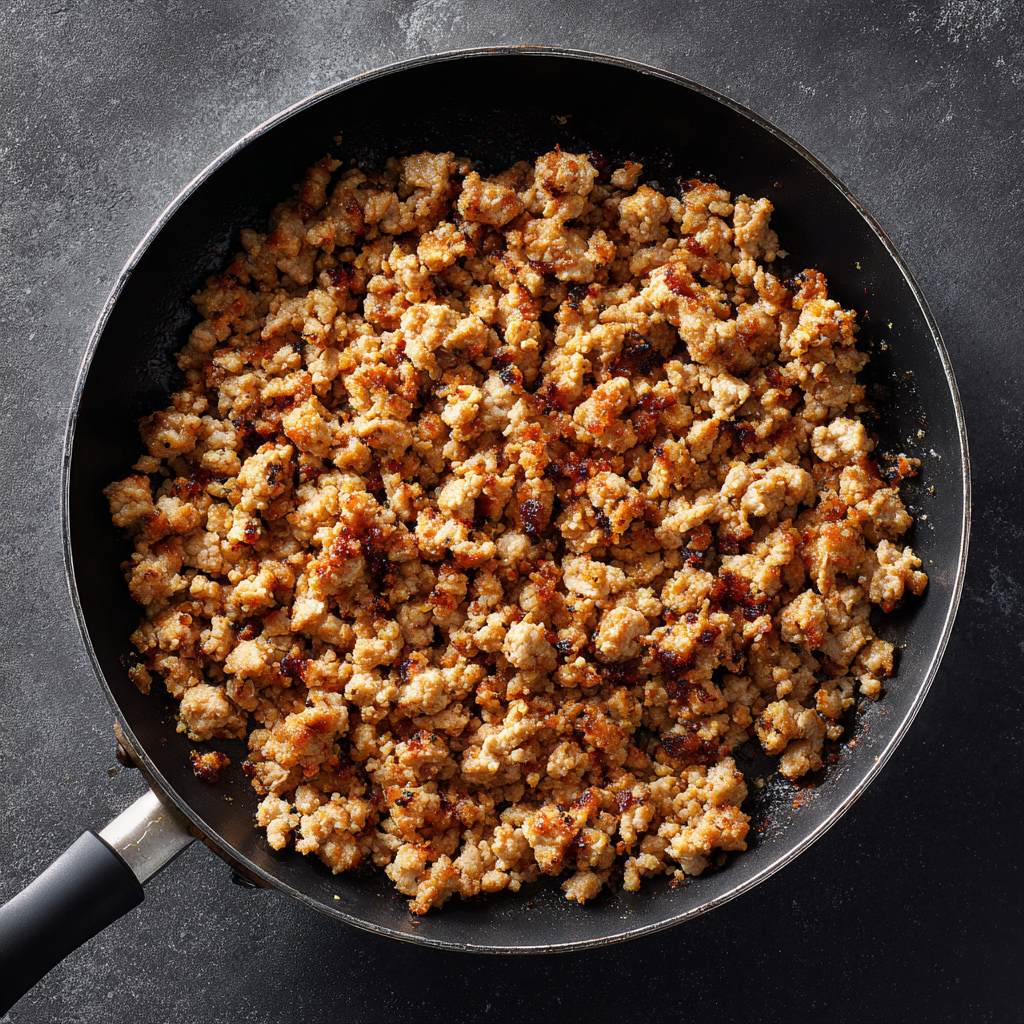 Amazing Sausage Apple Herb Dressing: 5 Star Flavor 5 Pork sausage browned in a skillet and drained before making dressing.