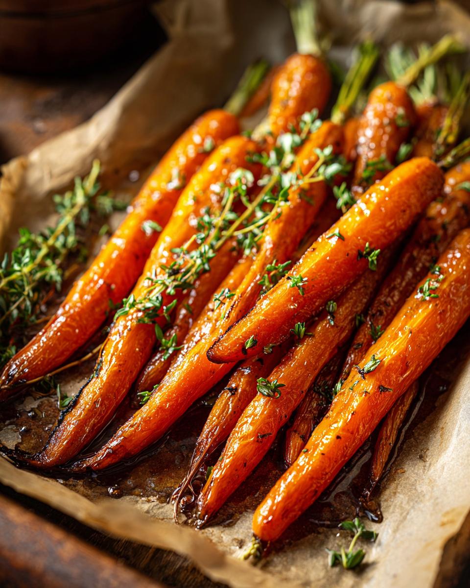 Amazing Maple Roasted Carrots with Thyme