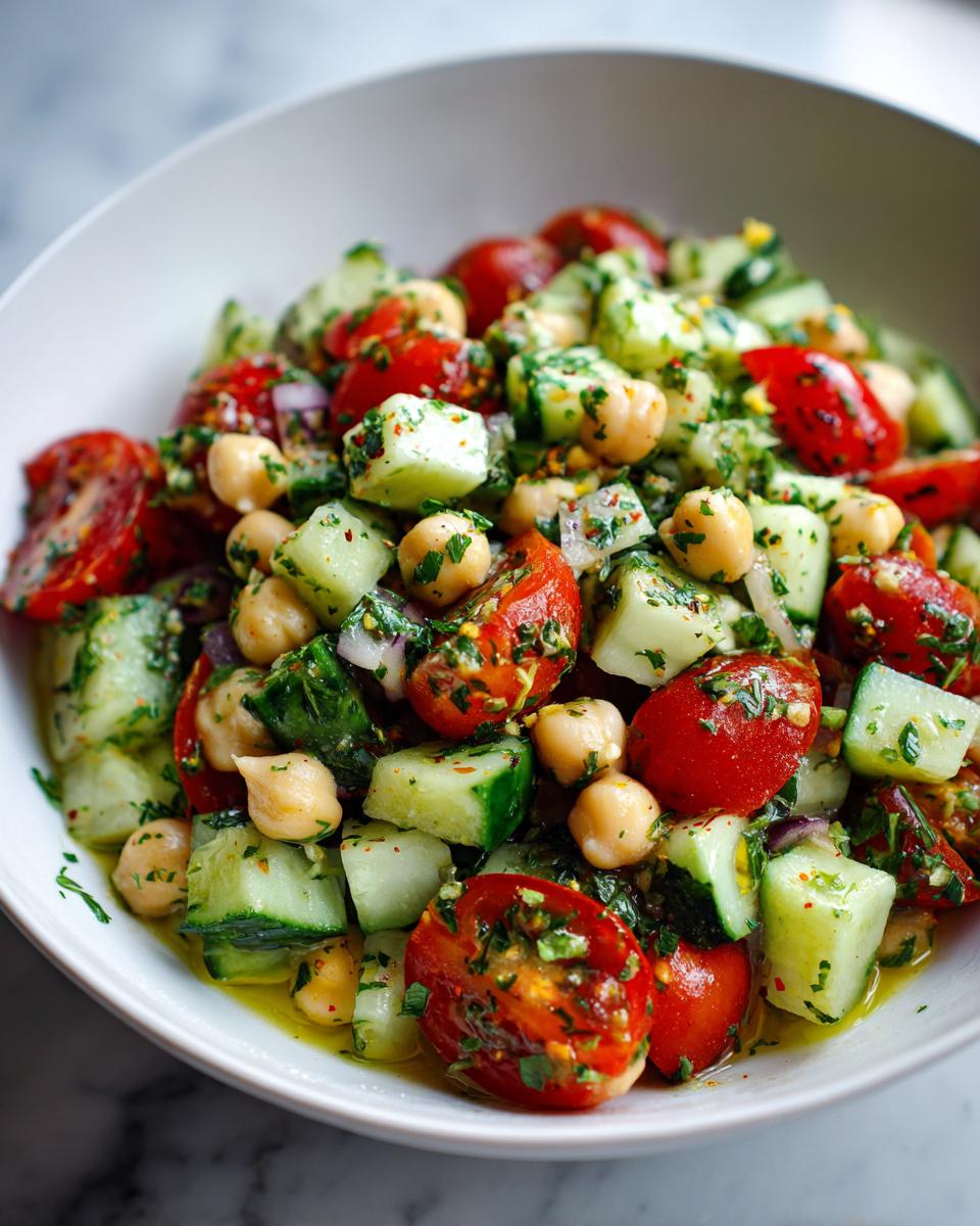 Amazing 15-min Mediterranean Chickpea Cucumber Salad