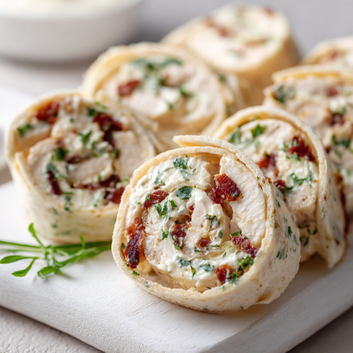 Holiday Appetizers, Dips & Party Boards: The Ultimate Guide to Crowd-Pleasers for Every Gathering 17 Crack chicken pinwheels filled with creamy chicken, bacon, and herbs photographed in natural light.