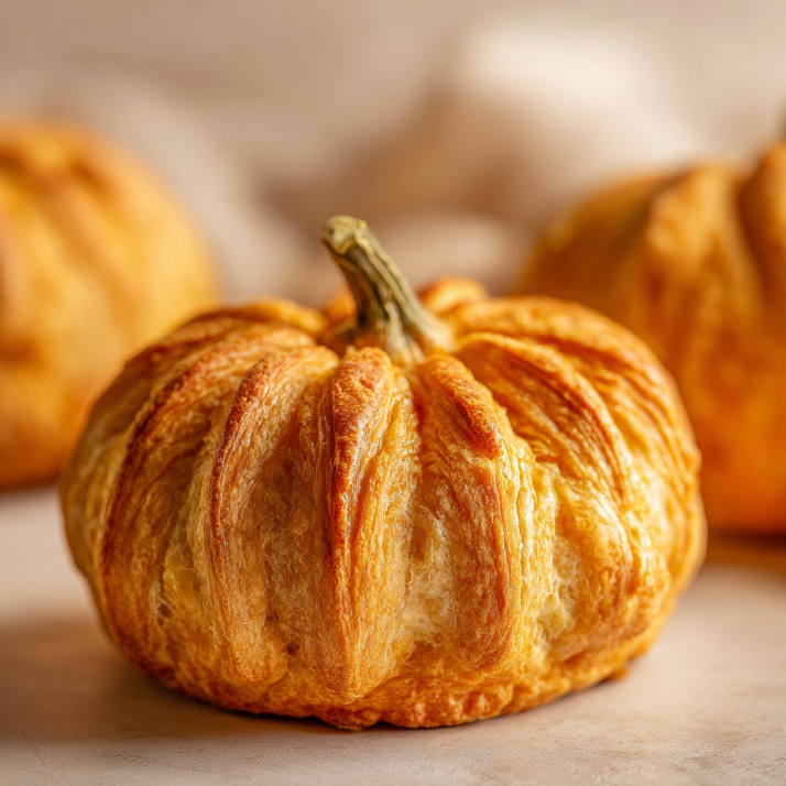 Holiday Appetizers, Dips & Party Boards: The Ultimate Guide to Crowd-Pleasers for Every Gathering 10 Pumpkin-shaped cheese ball wrapped in golden puff pastry photographed in natural light.