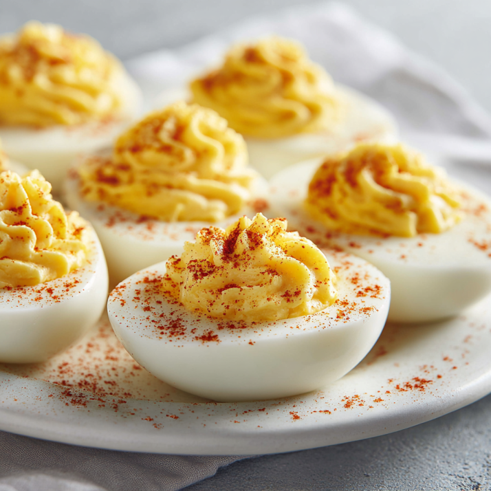Holiday Appetizers, Dips & Party Boards: The Ultimate Guide to Crowd-Pleasers for Every Gathering 19 Deviled eggs topped with paprika photographed in natural light.