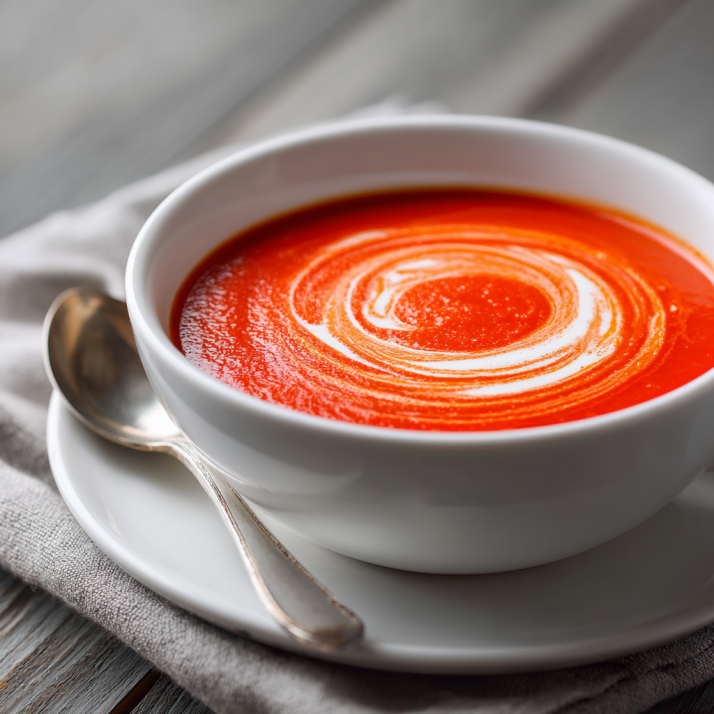Cozy Family Dinners & One-Pot Meals: Easy Dinners Built Around Comfort Food and Family Favorites 9 Homemade tomato soup with creamy swirl, a comforting one-pot meal for easy family dinners