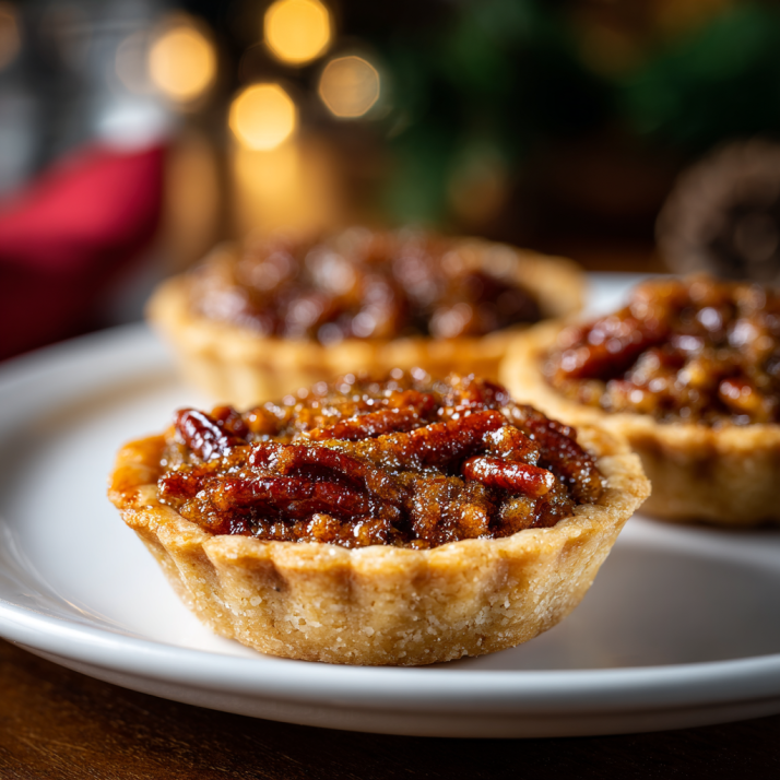 Pecan pie cookies with rich pecan filling on a white plate