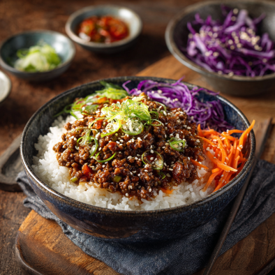 Korean ground beef bowl easy dinner