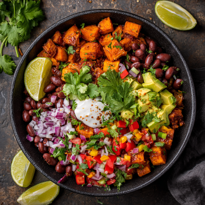 Sweet potato taco bowl easy dinner bowl