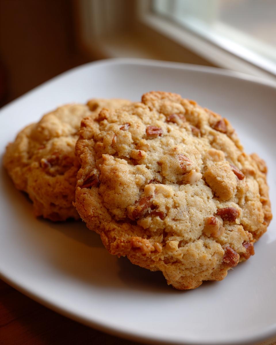 Brown Butter Pecan Cookies are thick, chewy, and crunchy! - detail 1