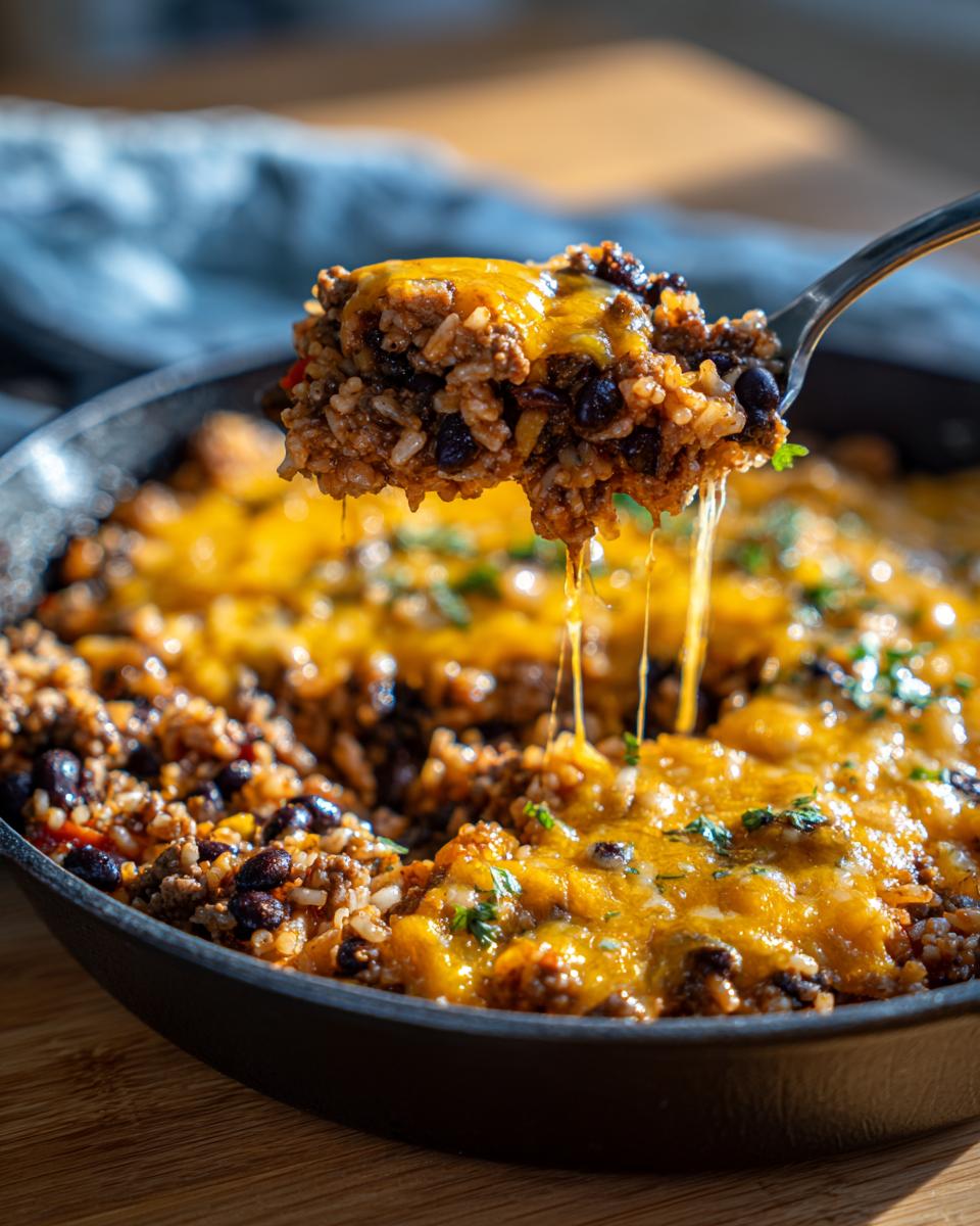 30-Min Cheesy Taco Rice Skillet: A Quick &amp; Yummy Meal