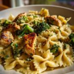 Cowboy Butter Lemon Bowtie Chicken Pasta with Broccoli for Dinner