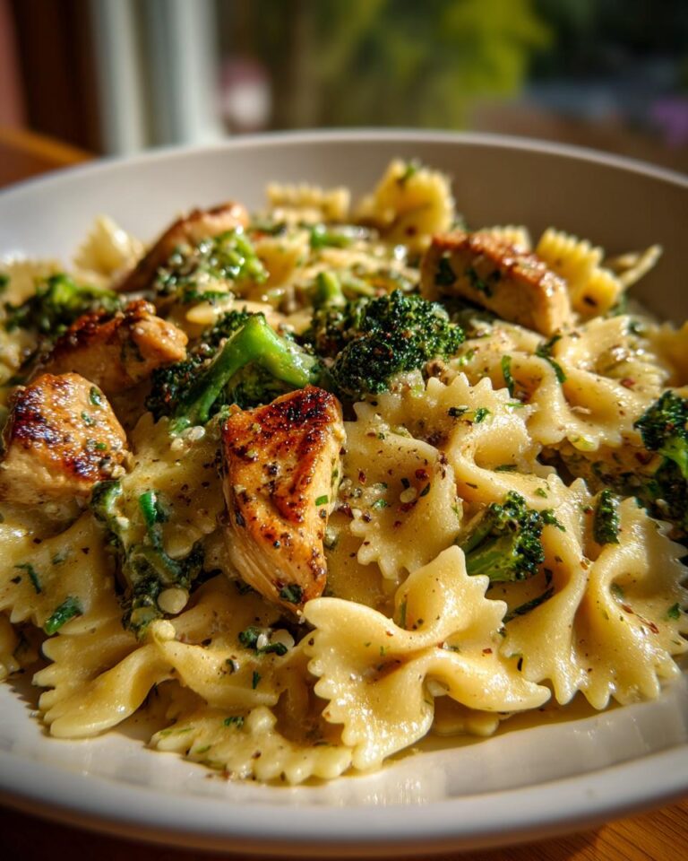 Cowboy Butter Lemon Bowtie Chicken Pasta with Broccoli for Dinner