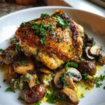 Golden Seared Garlic Mushroom Chicken Thighs