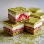 Matcha strawberry cream bars | Halicopter Away