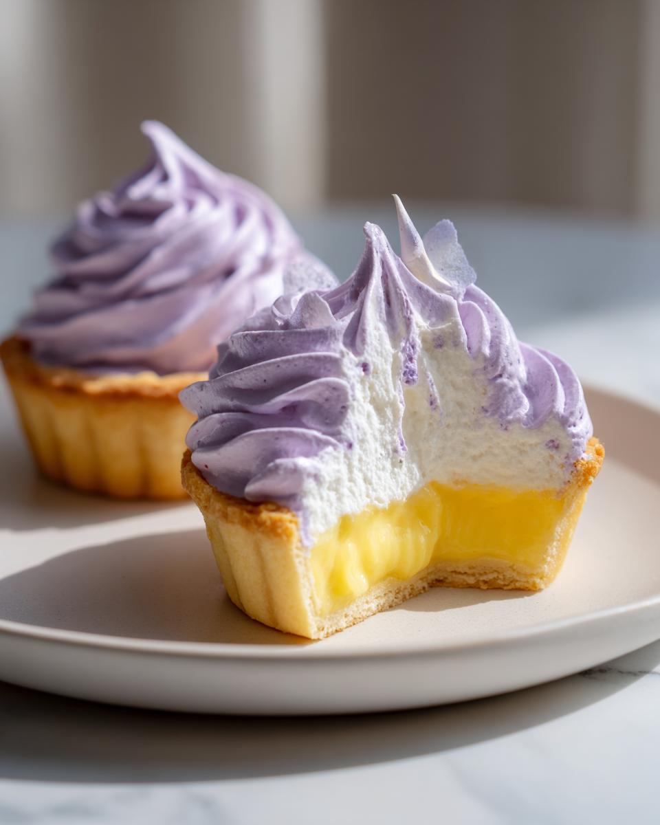 Mini Lemon Tart with Lilac Meringue - detail 2