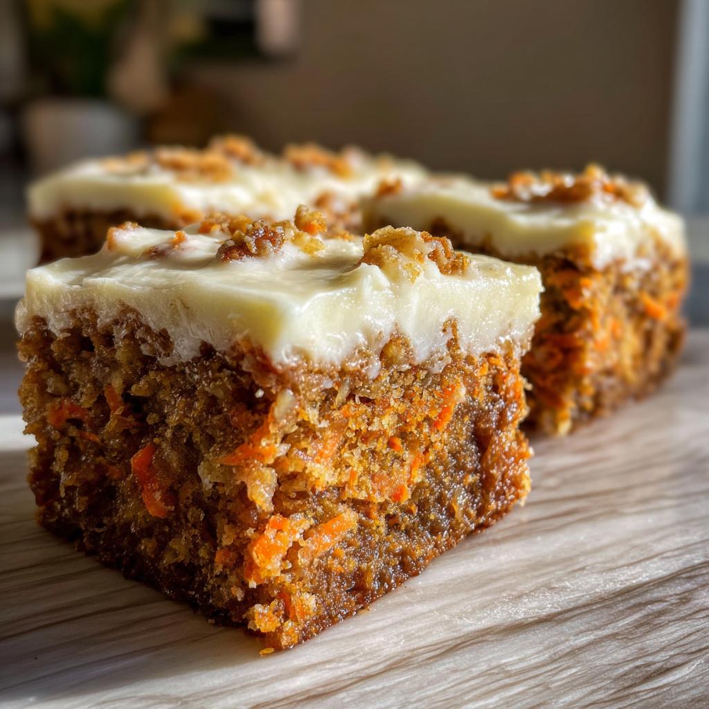 Moist Carrot Cake Bars with Cheesecake Swirl - Perfect Easter Dessert - detail 2