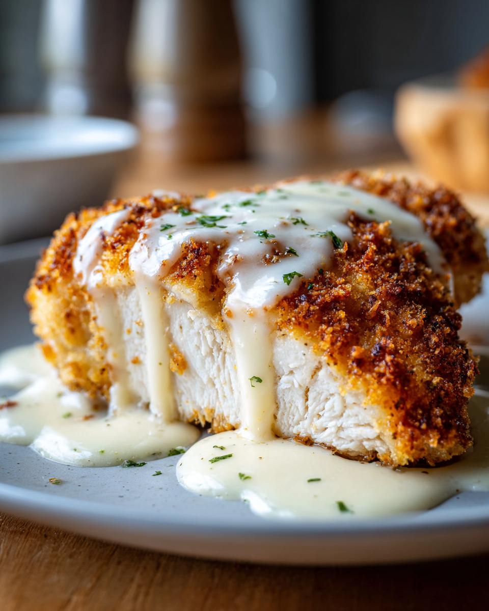 Parmesan Crusted Chicken with Creamy Garlic Sauce – Easy Family Dinner Recipe - detail 1