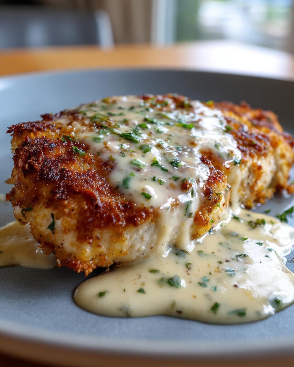 Parmesan Crusted Chicken with Creamy Garlic Sauce – Easy Family Dinner Recipe - detail 2