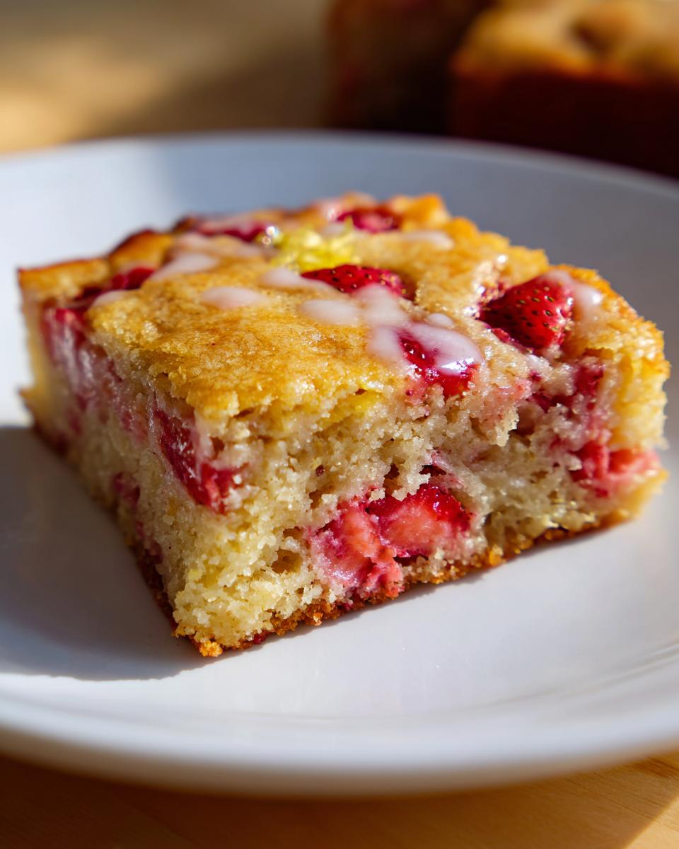 Strawberry Lemon Blondies: A Scrumptious Treat! 4 STRAWBERRY LEMON BLONDIES! - detail 1