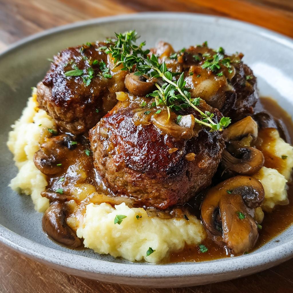 Simple Salisbury Steak: 4 Ingredients for Deliciousness! 4 Simple Salisbury Steak is An Easy & Delicious Ground Beef Meal! - detail 1