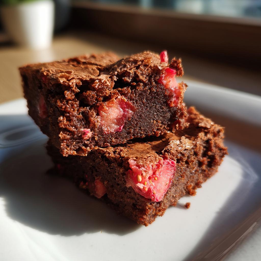 These are by far the best strawberry brownies made with a cake mix!! So easy too! #strawberry #brownies … | Baking recipes, Sweet snacks, Strawberry dessert recipes - detail 2